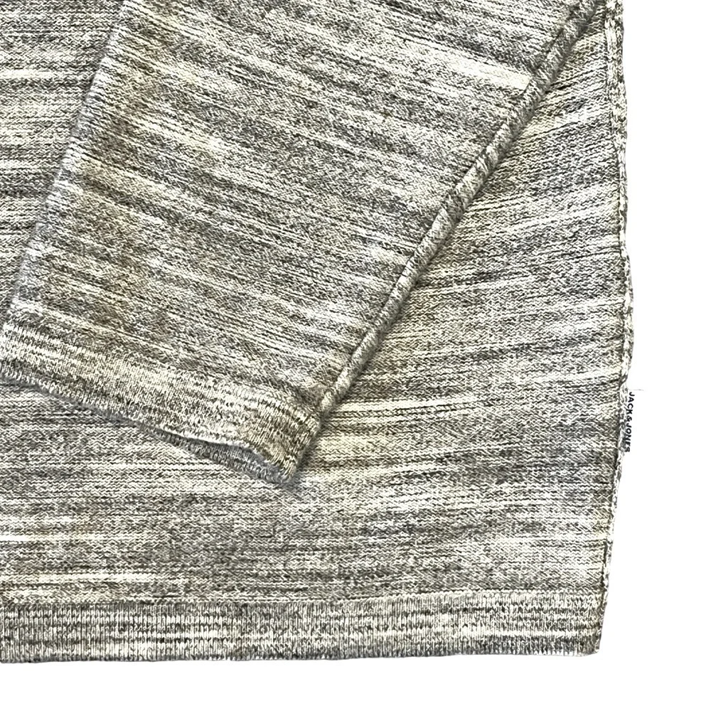 Jack & Jones Crew Roll Neck Knit Sweater Sweatshirt. Grey White Size XL #996 - Picture 3 of 8